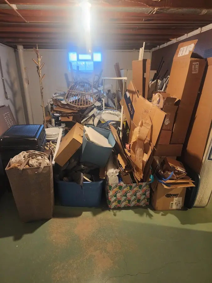 Roll-off dumpster container at job site for 4 Yard Dumpster Rental in Esperance